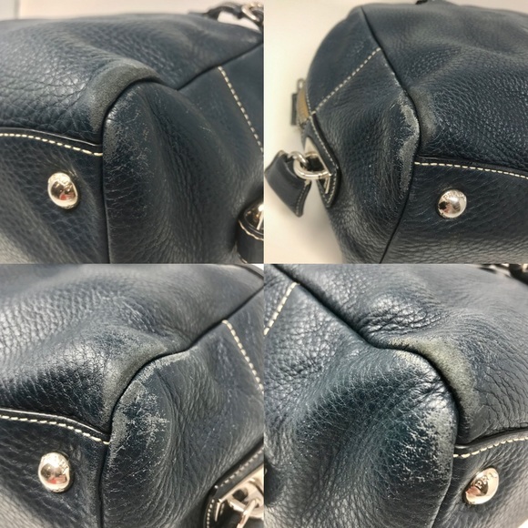 Prada Blue Vitello Daino Embossed Leather Satchel - Picture 6 of 8